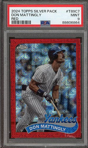 2024 Topps Silver Pack Don Mattingly Red Refractor #T89-C7 /5 PSA 9