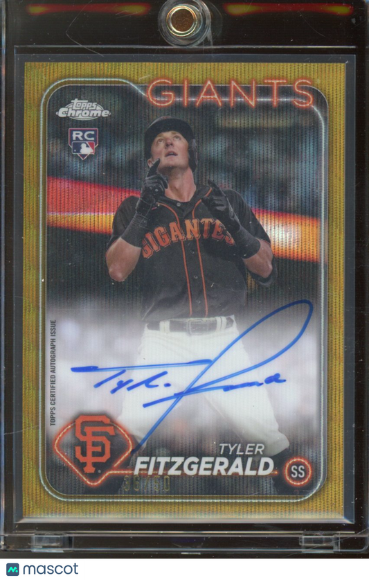 2024 Topps Chrome Tyler Fitzgerald Gold Wave Rookie Auto /50
