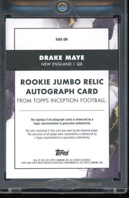 2024 Topps Inception Drake Maye Rookie Patch Auto /25