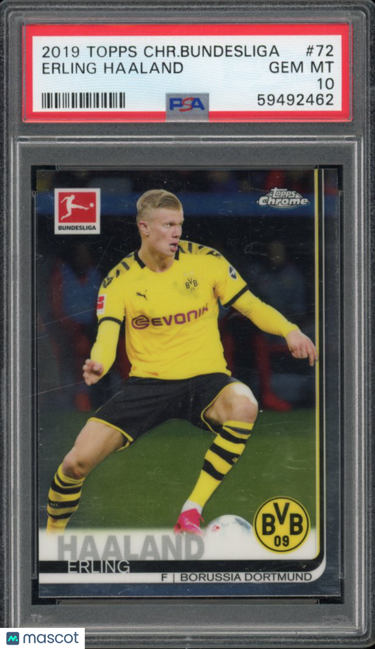 2019 Topps Chrome Erling Haaland Rookie PSA 10