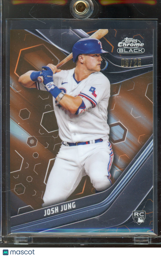 2023 Topps Chrome Black Josh Jung Orange Refractor 06/25 RC