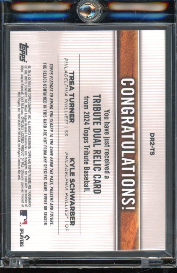 2024 Tribute Trea Turner Kyle Schwarber Dual Patch 1/10 GU