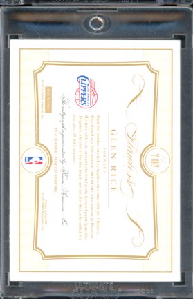 2014-15 Flawless Glen Rice Gold Transitions Auto 10/10