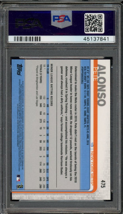 2019 Topps Pete Alonso 3D Rookie Demand PSA 10