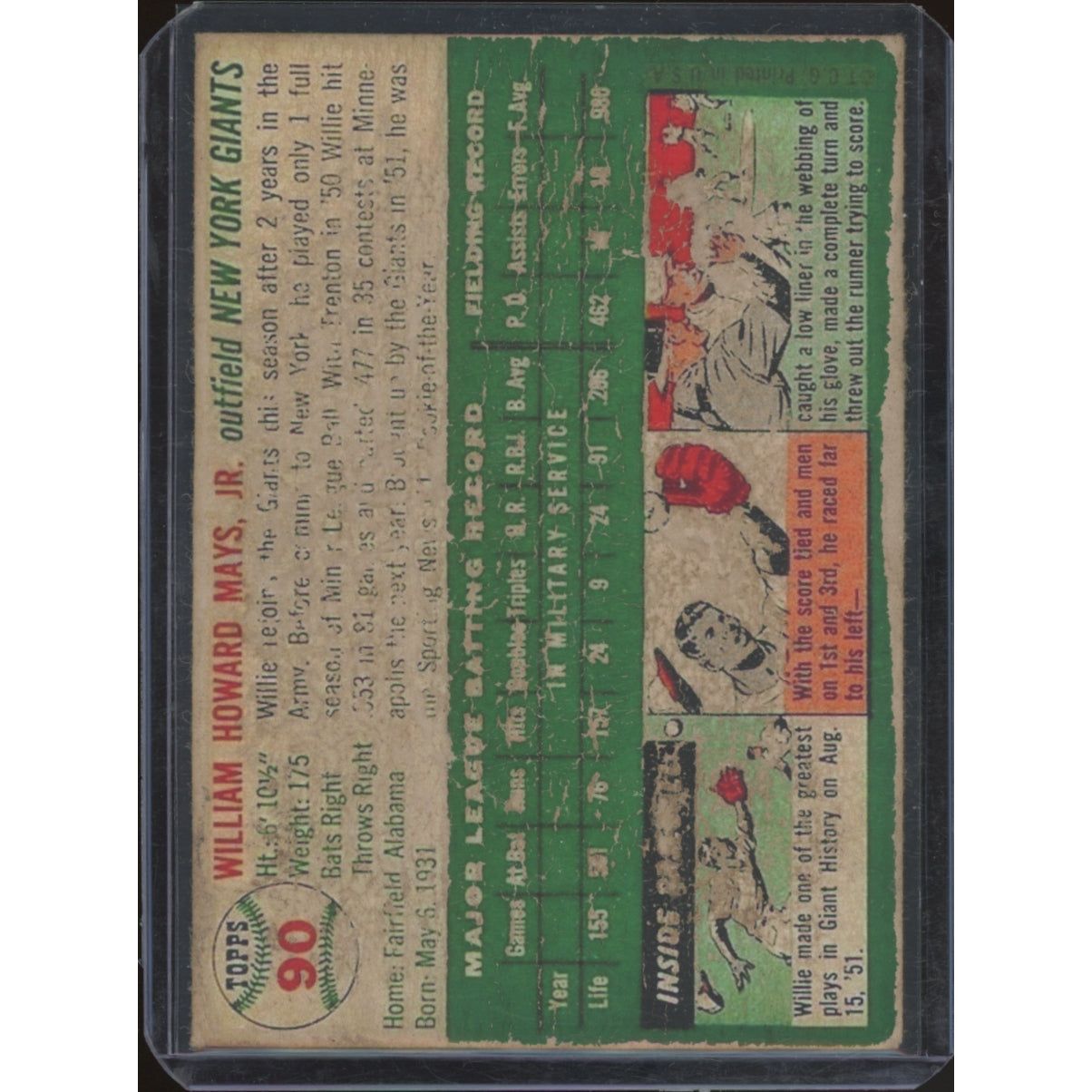1954 Topps Willie Mays #90