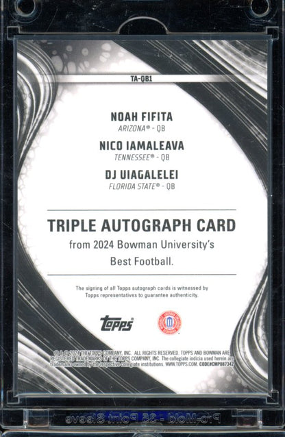 2024 Bowman U Best Noah Fifita Nico Iamaleava Dj Uiagalelei Triple Auto red /10