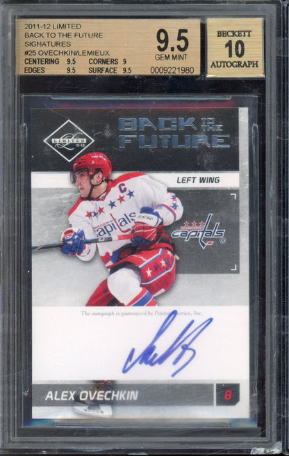 2011 Limited Alex Ovechkin Mario Lemieux Dual Auto 14/25 BGS 9.5 AUTO 10 RARE
