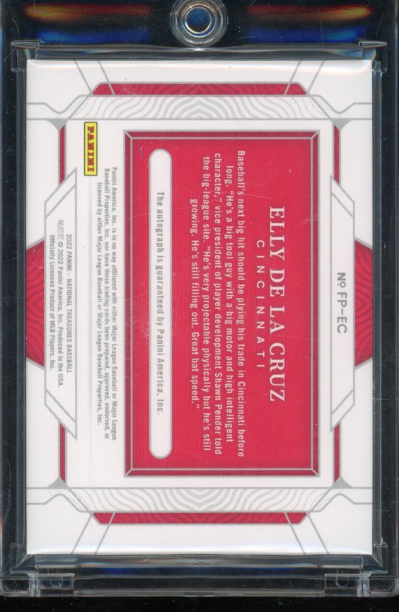 2022 National Treasures Elly De La Cruz Field Pass Rookie Auto /25