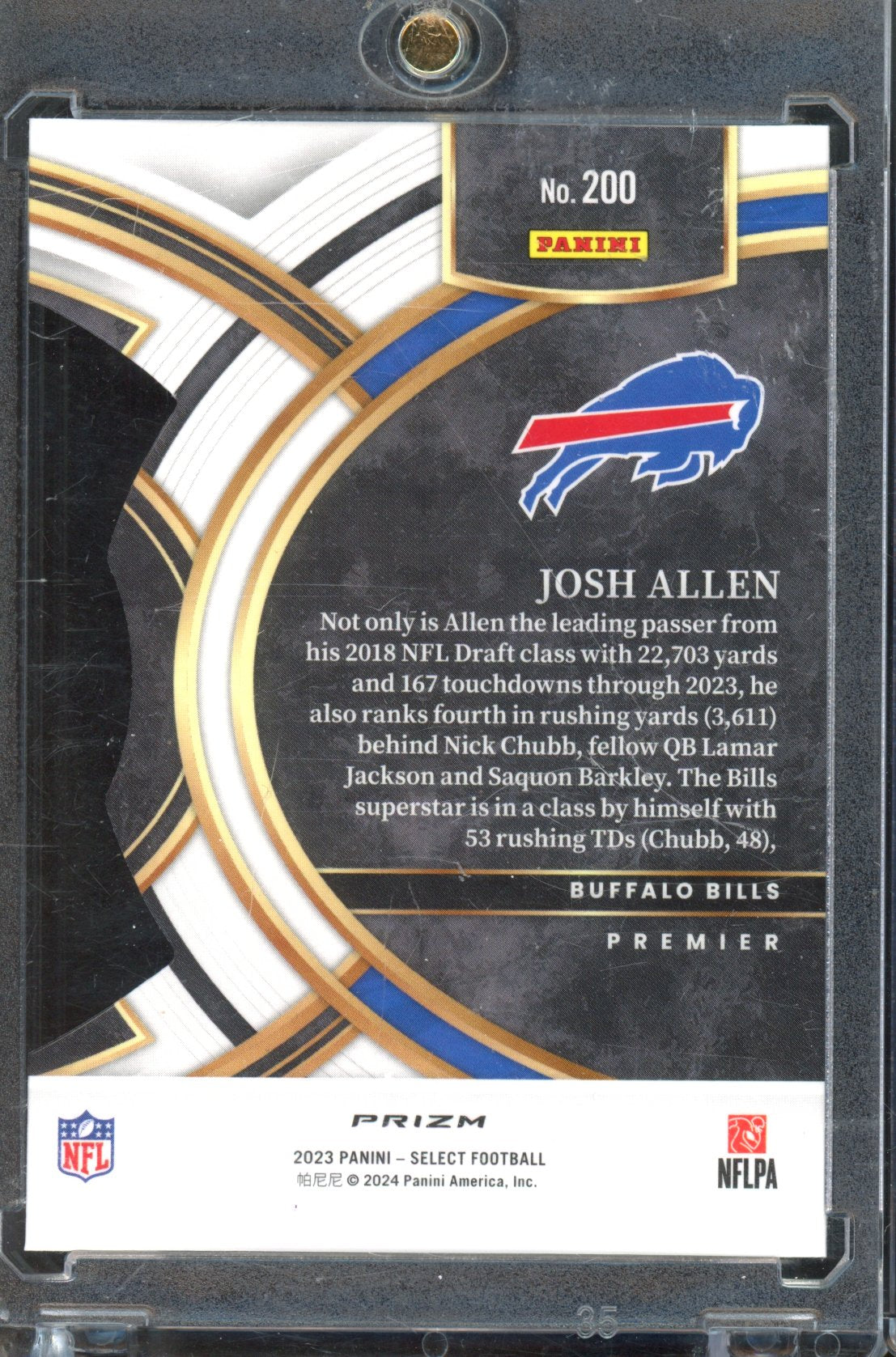 2023 Select Josh Allen Zebra Die-Cut