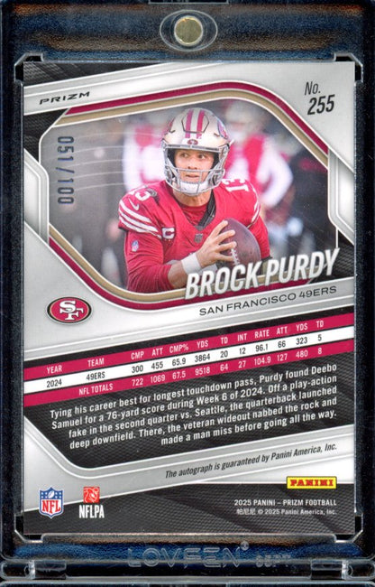 2025 Prizm Brock Purdy Choice Auto /100