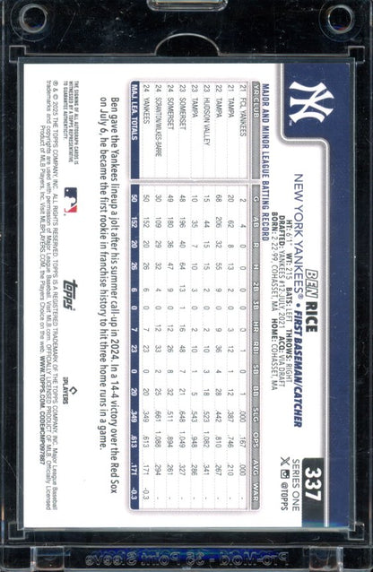 2025 Topps Series One Ben Rice Real One Rookie Auto
