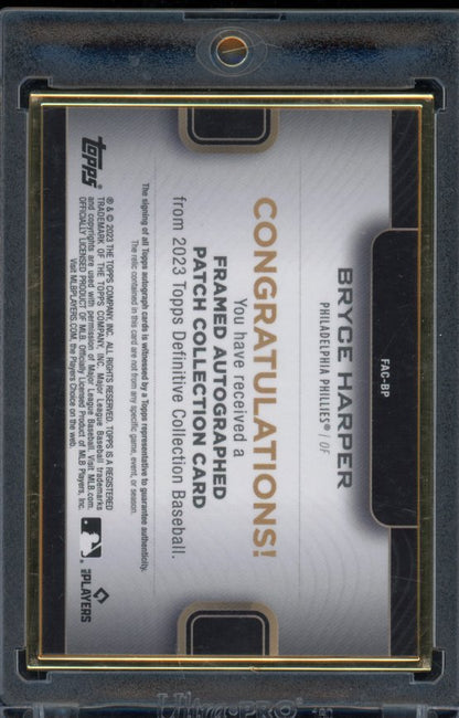 2023 Definitive Bryce Harper Patch Auto GU /10