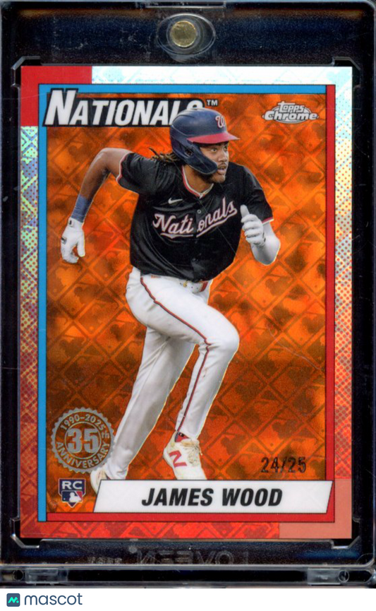 2025 Topps Chrome James Wood 35th Orange Logofractor Rookie /25