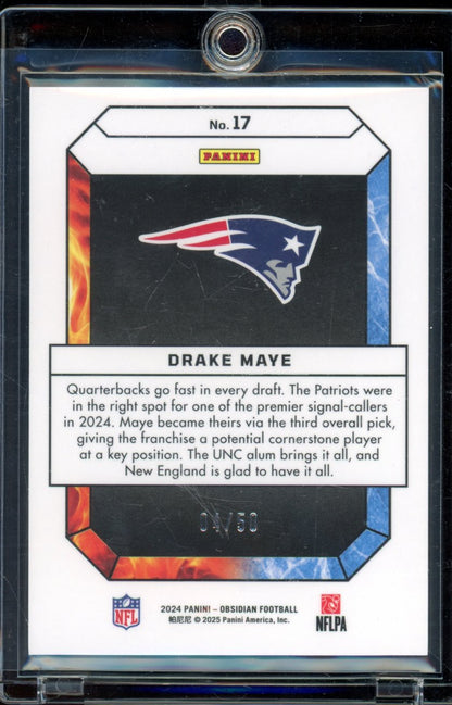 2024 Obsidian Drake Maye Fire And Ice Purple Rookie /50