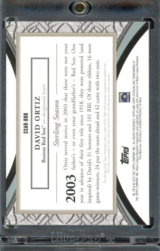 2023 Topps Sterling David Ortiz Patch Auto /25
