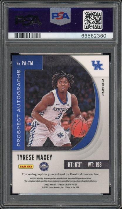 2020-21 Prizm DP Tyrese Maxey Silver Auto PSA 10