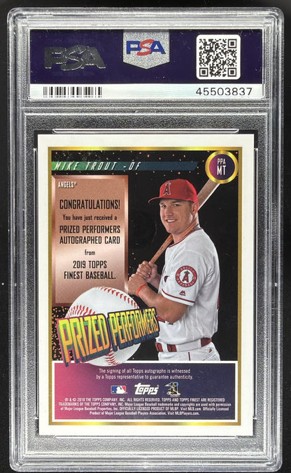 2019 Topps Finest Mike Trout Orange /25 Prized Auto PSA 10
