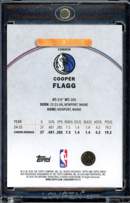 2025-26 Topps Finest Cooper Flagg Common Rookie