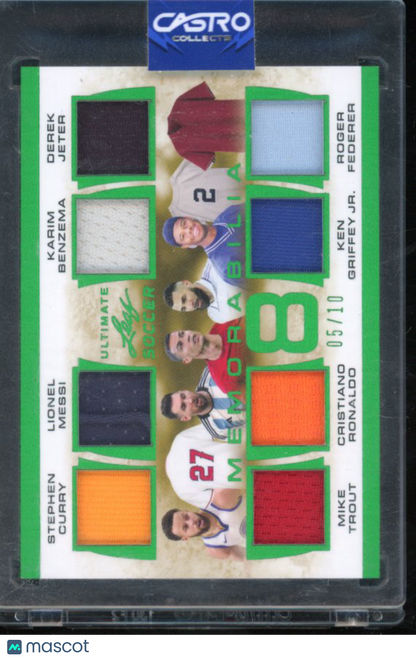 2023 Leaf Eight Memorabilia Curry Messi Jeter Trout Griffey Ronaldo /10