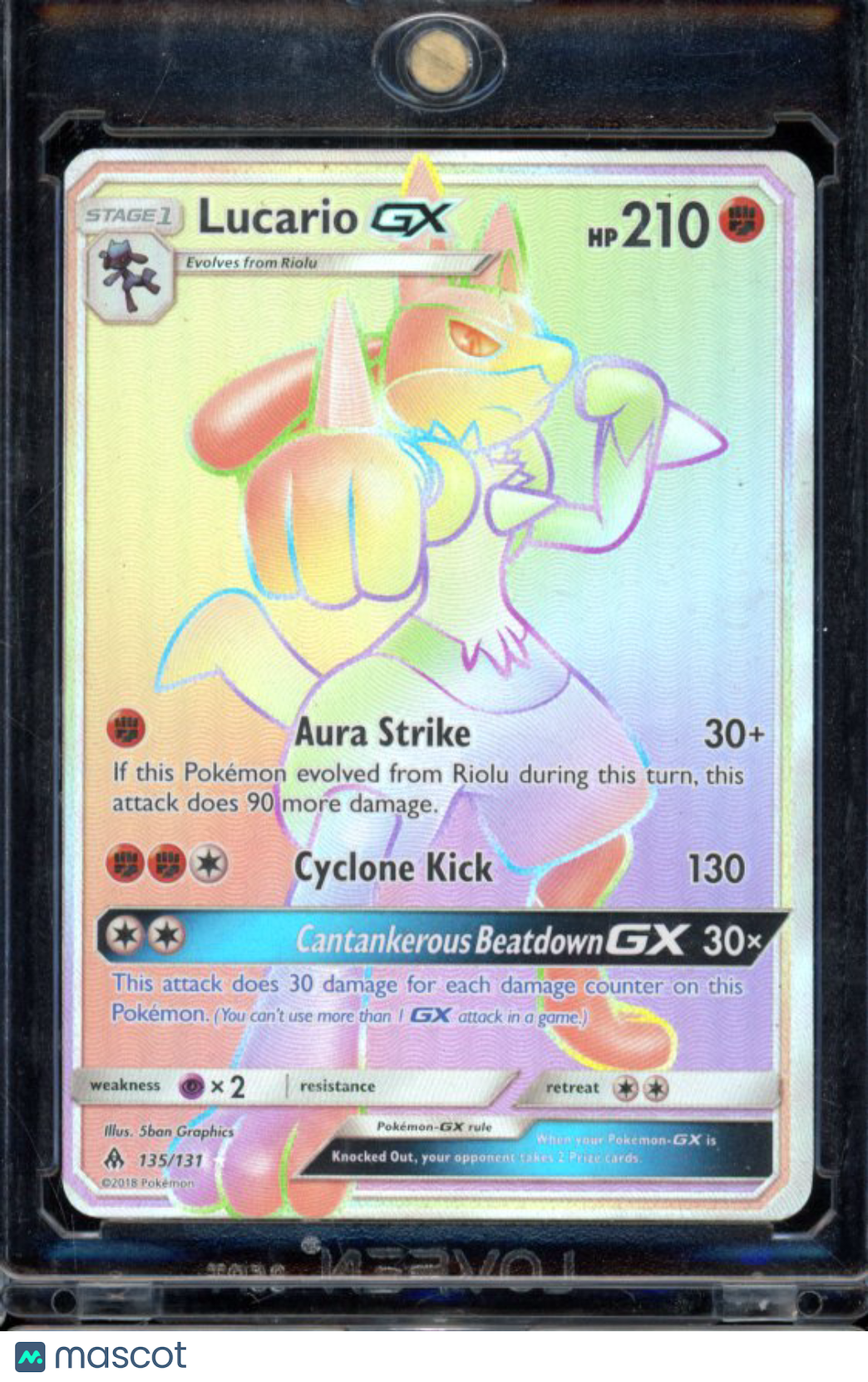 2018 Pokemon Forbidden Light Lucario 135/131