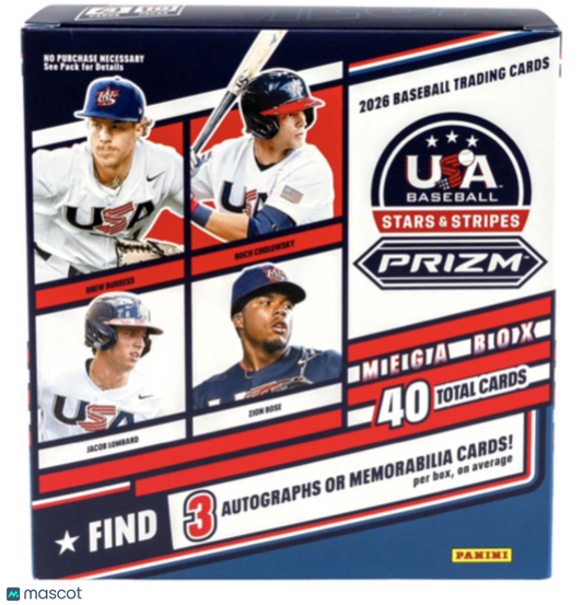 2026 Panini USA Stars and Stripes Prizm Baseball Mega Box