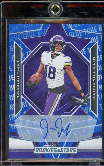 2023 Rookies & Stars Justin Jefferson True Blue Auto 04/99