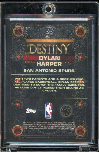 2025-26 Topps Chrome Dylan Harper Destiny Gold Rookie /50