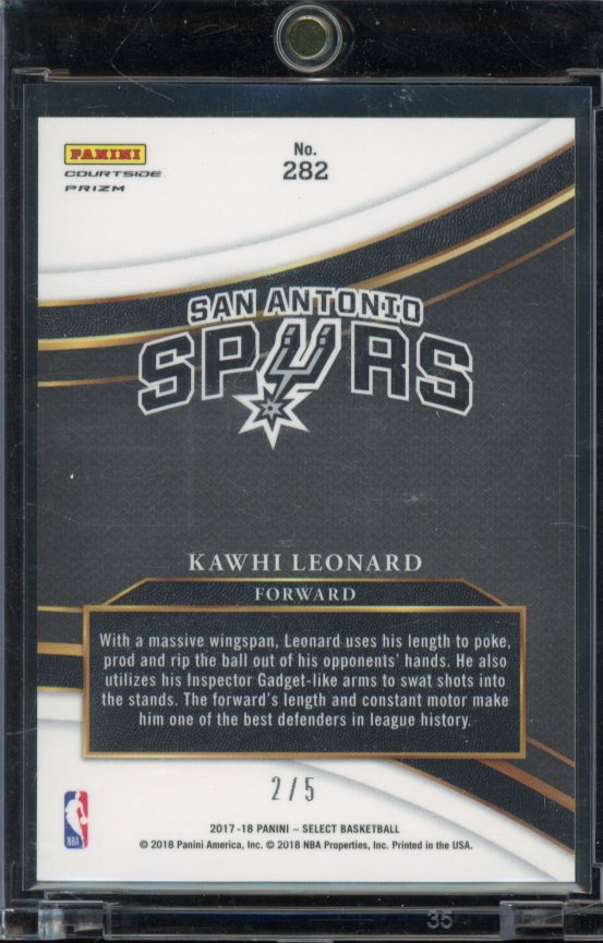 2017-18 Select Kawhi Leonard Green Courtside /5