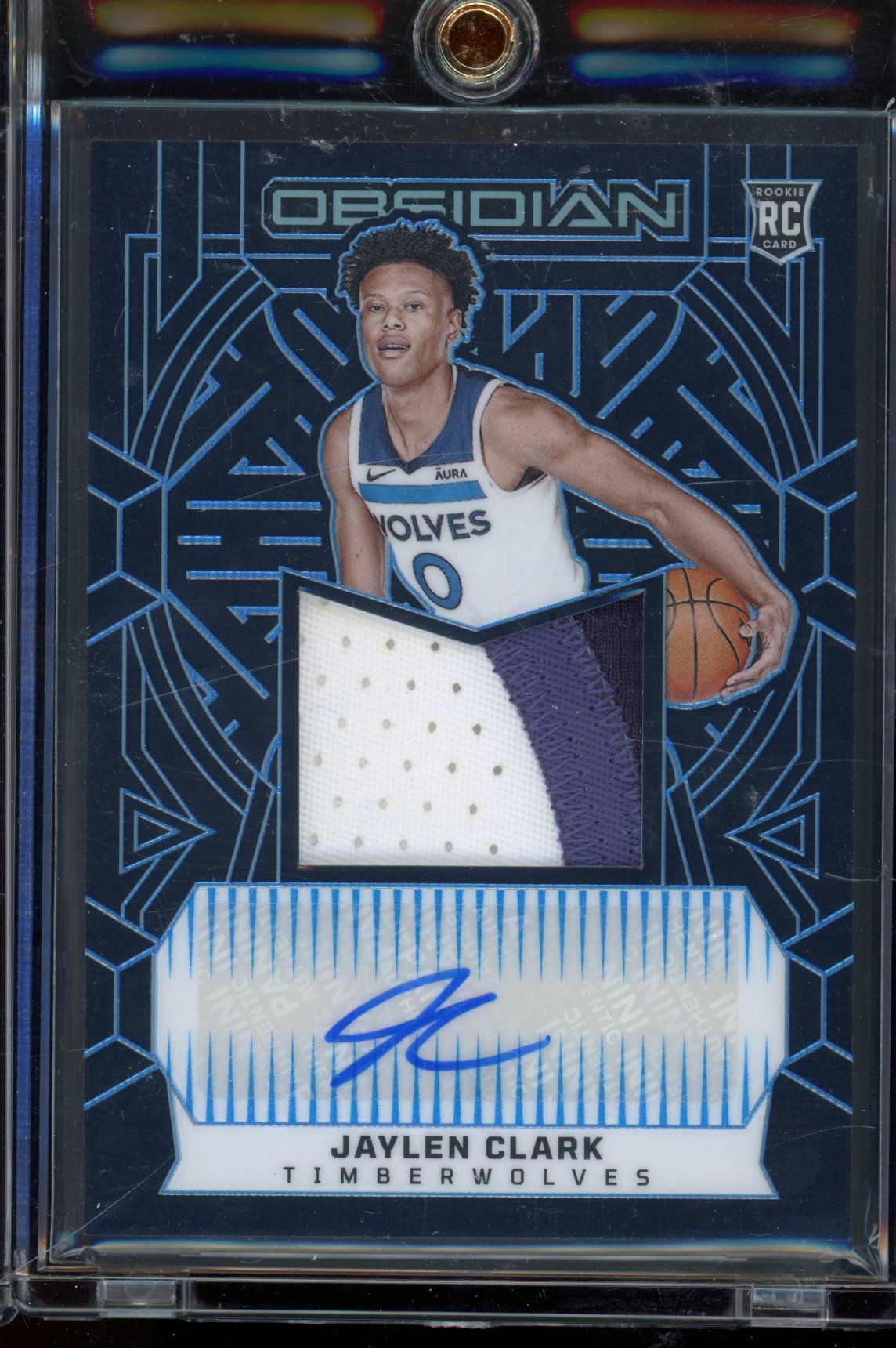 2023 Obsidian Jaylen Clark Electric Etch Blue Patch Auto 21/27 RC