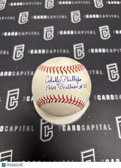 Adolpho Phillips Signed Official Major League Baseball JSA "1964 Phillies #23"