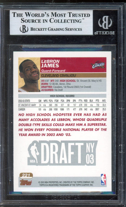 2003-04 Topps Lebron James Rookie BGS 9