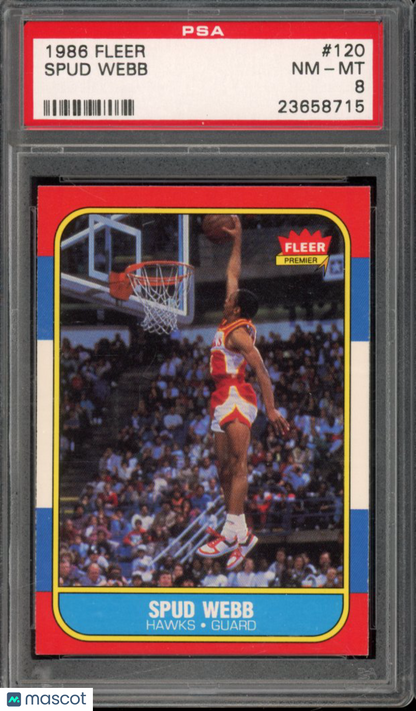 1986-87 Fleer Spud Webb PSA 8
