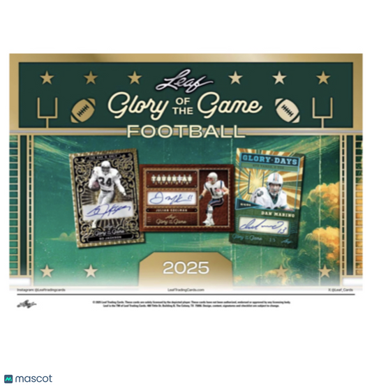 PRE ORDER 2025 Leaf Glory of the Game Football Hobby Box
