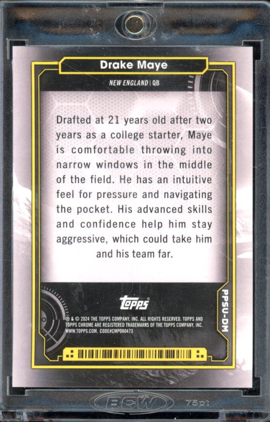 2024 Topps Chromne Cosmic Drake Maye Rookie The Sun