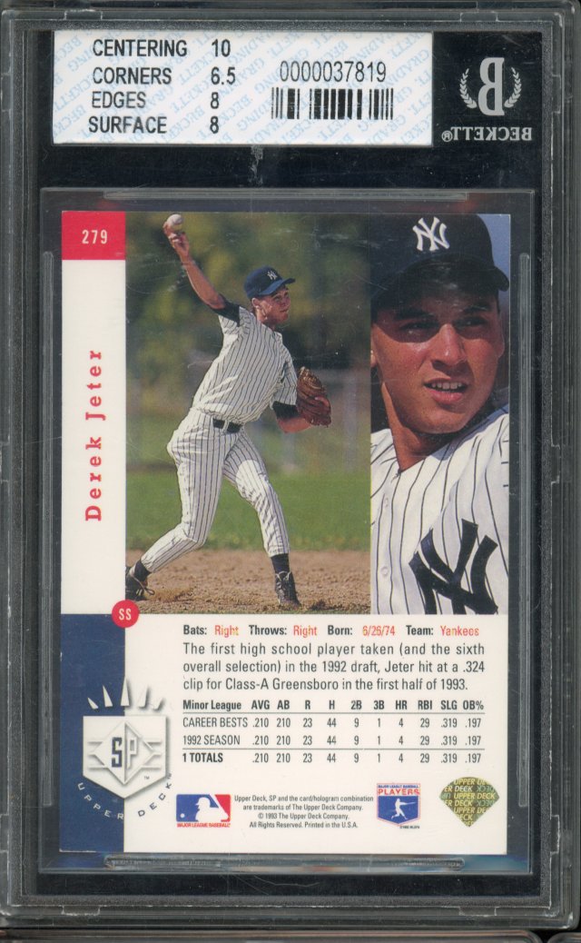 1993 Sp Derek Jeter Rookie BGS 7