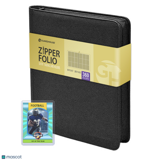 9 Pocket Zipper Folio (Charcoal)