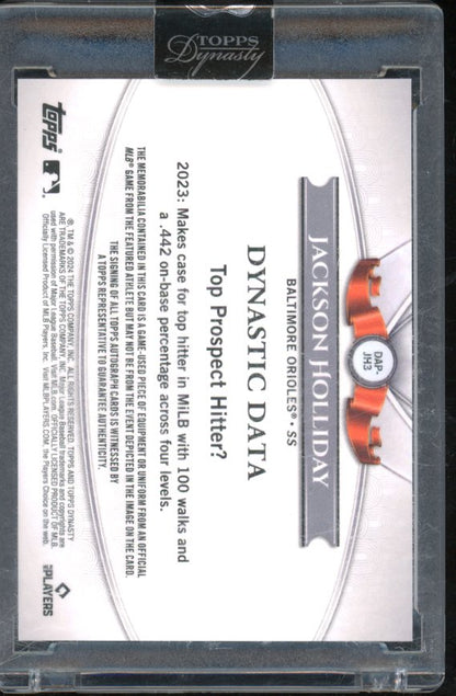 2024 Topps Dynasty Jackson Holliday Rookie Patch Auto /10