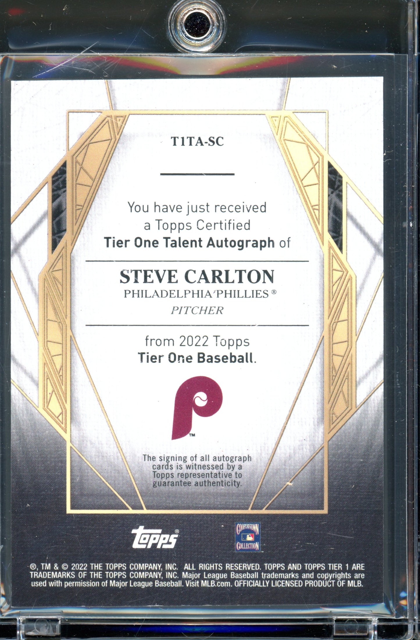2022 Tier One Steve Carlton Silver Ink Auto /10