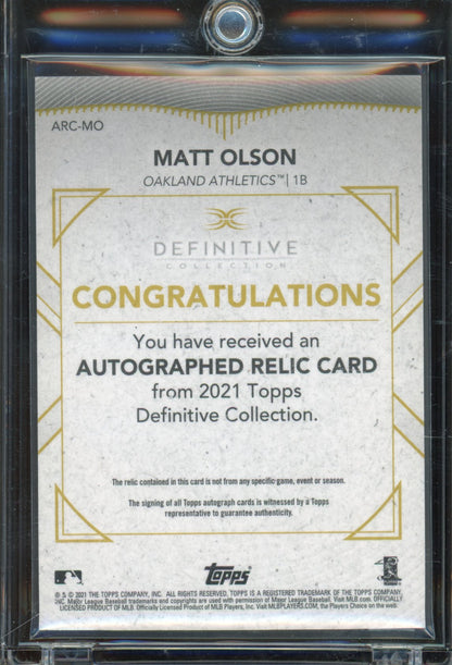 2023 Definitive Matt Olson Jumbo Jersey Auto 01/30
