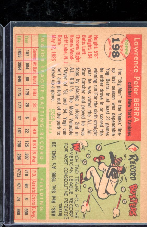 1955 Topps Yogi Berra #198