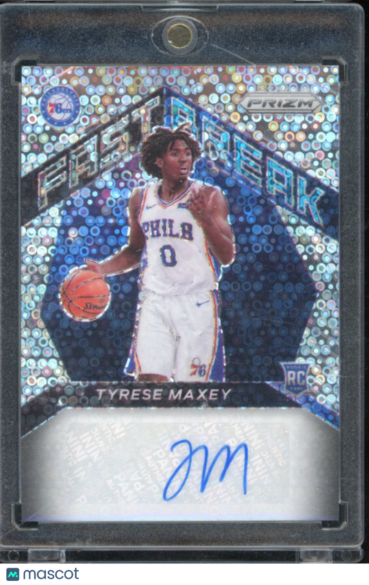 2020-21 Prizm Tyrese Maxey Fast Break Rookie Auto Disco