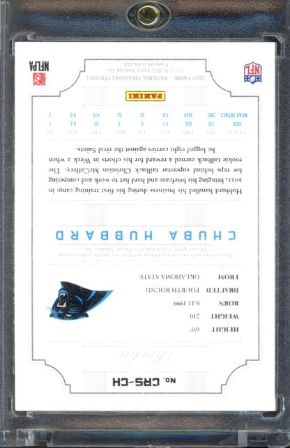 2021 National Treasures Chuba Hubbard Rookie Patch Auto /10