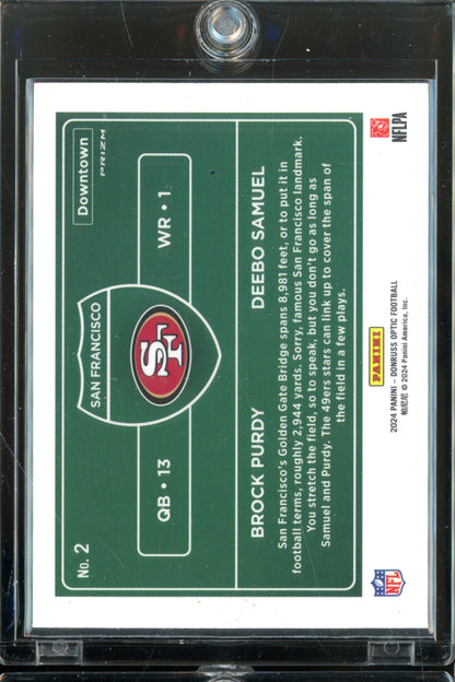 2024 Donruss Optic Brock Purdy Deebo Samuel Dual Downtown