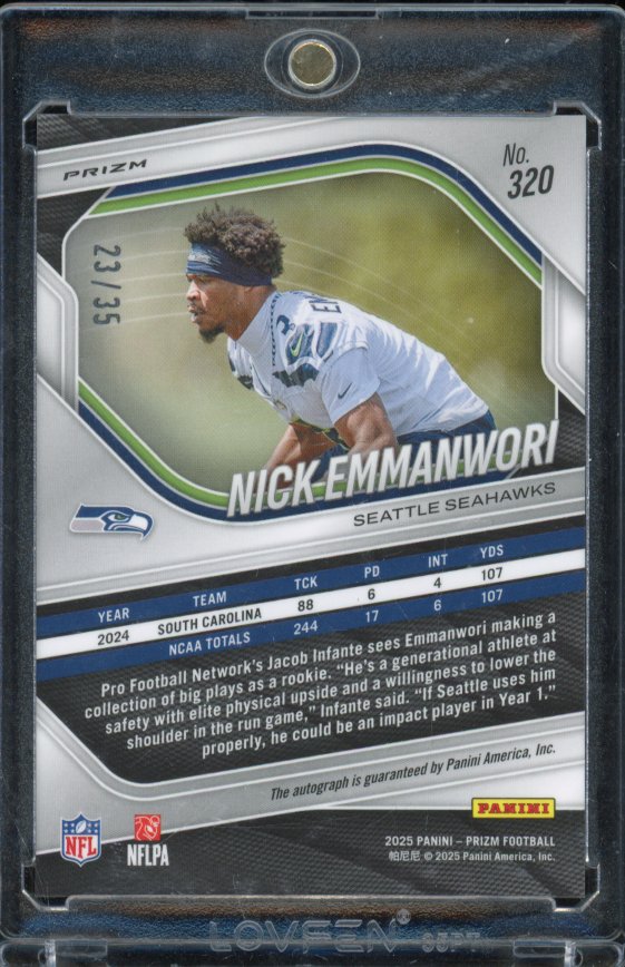 2025 Prizm Nick Emmanwori Red Shimmer Rookie Auto /35