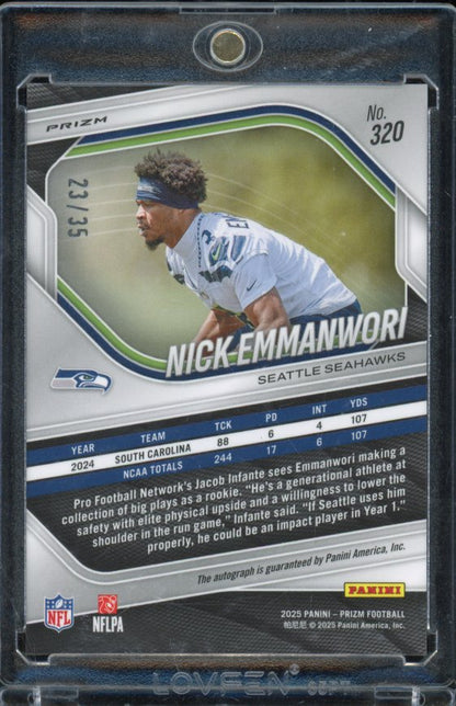 2025 Prizm Nick Emmanwori Red Shimmer Rookie Auto /35