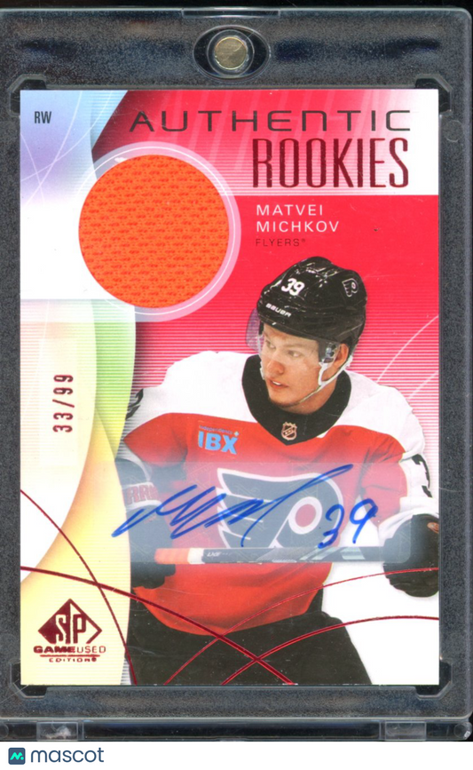 2024-25 Sp Game Used Matvei Michkov Authentic Rookie Patch Auto /99