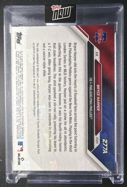2024 Topps Now Bryce Harper #277A Base Relic 60/99 London Series
