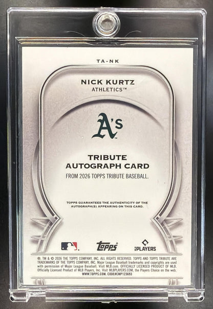 2026 Topps Tribute Nick Kurtz #TA-NK Auto Blue 129/150