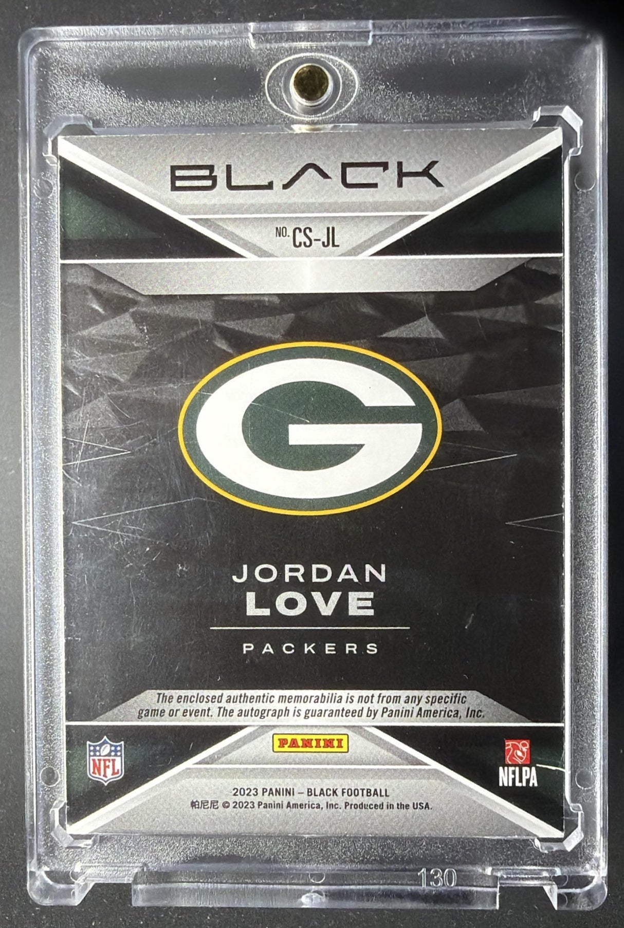 2023 Panini Black Jordan Love Capstones Patch Auto /99