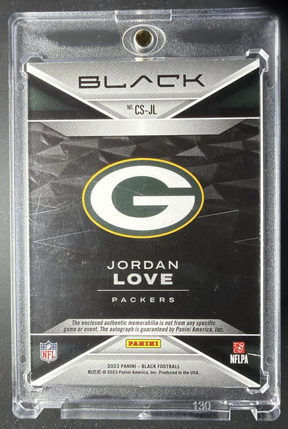 2023 Panini Black Jordan Love Capstones Patch Auto /99